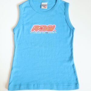 Vintage 90s Y2K ROXY Blue Surf Girl Tank Top / 6-8Y+